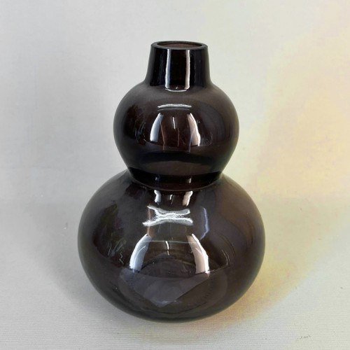 Bulbous Glass Vase Chocolate Brown 15cm - GL056 10C Bulbous Glass Vase Chocolate Brown 15cm - GL056 10C