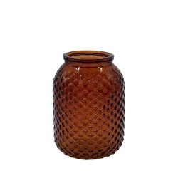 Lola Glass Bobble Vase Honey Brown 12cm - GL017 4A