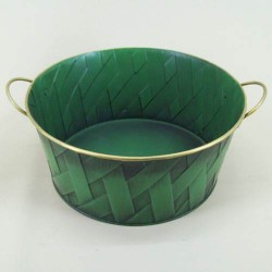 Green Lattice Tinware Dish - TIN001  7C