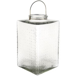 Large Pressed Glass Hurricane Lantern Clear 35cm - GL141 4B