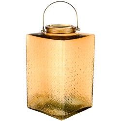 Large Pressed Glass Hurricane Lantern Gold 35cm - GL142 4B