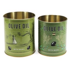 Olive Oil Tins Set of Two 13cm - OLI001