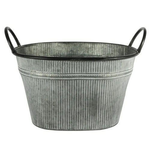 Zinc Trough Ribbed with Handles 33cm - TRO003 6E