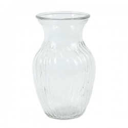 Ribbed Glass Sweetheart Vase 20cm - GL043 6B