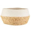 White Dip Rope and Grass Belly Basket 32cm - BKT006 BC