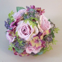 Lyla Cottage Garden Rose Pomander Mauve Purple 19cm - R815 M1