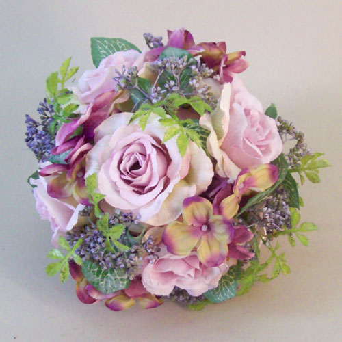 Lyla Cottage Garden Rose Pomander Mauve Purple 19cm - R815 T1 Lyla Cottage Garden Rose Pomander Mauve Purple 19cm - R815 T1
