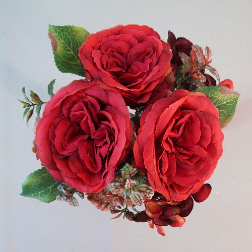 Ruby Rose Winter Garden Posy Red | Artificial Flowers