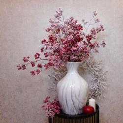 Artificial Christmas Berries Red with Snow 67cm - X22036  BAY4B