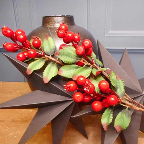 Artificial Christmas Berries Stem Red 63cm - X21086 BAY3A