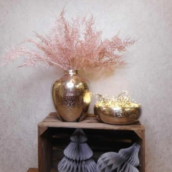 Glitter Christmas Asparagus Fern Spray Pink - X22039