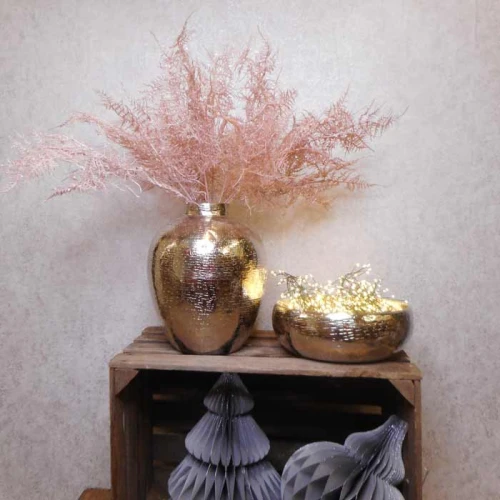 Glitter Christmas Asparagus Fern Spray Pink - X22039