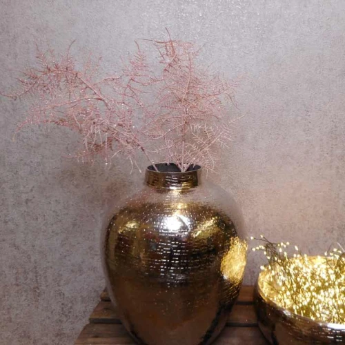 Glitter Christmas Asparagus Fern Spray Pink - X22039