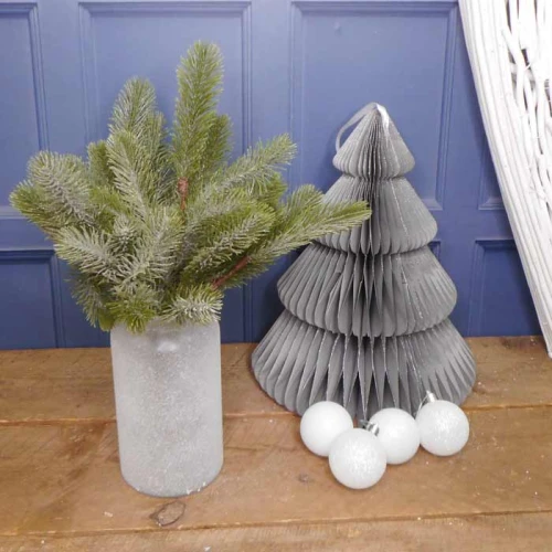 Artificial Christmas Pine with Silver Glitter 40cm - X22025 BAY4B