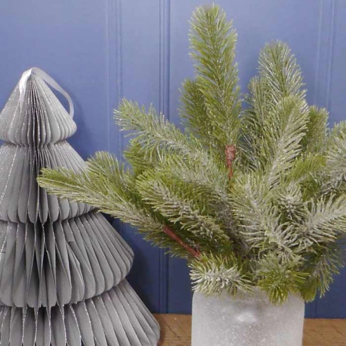 Artificial Christmas Pine with Silver Glitter 40cm - X22025 BAY4B