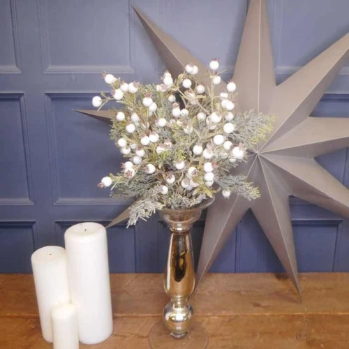 Artificial Snow Berries with Spruce Stem 45cm - X22064