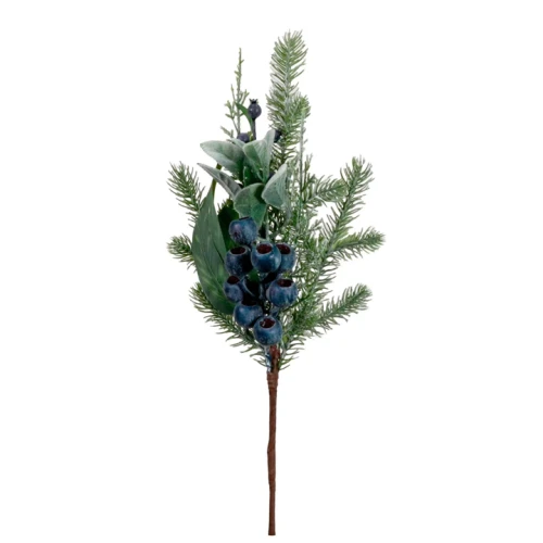Artificial Blueberries and Pine Stem 45cm - X25043 BAY 3B
