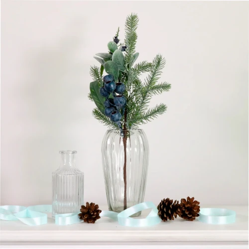 Artificial Blueberries and Pine Stem 45cm - X25043 BAY 3B