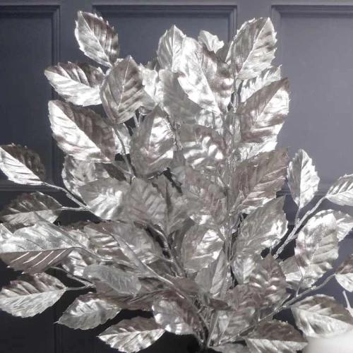 Silver Metallic Bayleaves Spray 71cm - X22056 BAY2C