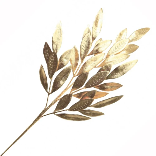 Gold Metallic Laurel Leaves Spray 66cm - X22065 BAY2C