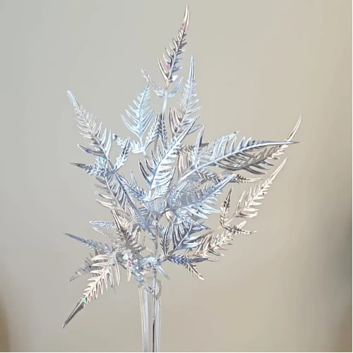 Glitter Fern Spray Silver 57cm - X25067 BAY4B