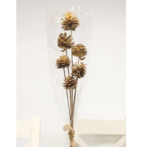 Gold Pine Cones on Sticks Pack of 6 - X25040 BAY3A