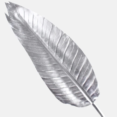 Metallic Banana Leaf Silver 100cm - X23041 BAY2B