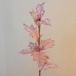 Deluxe Velvet Holly Stem Pink - X21103