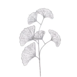 Glitter Gingko Leaf Silver - X20031