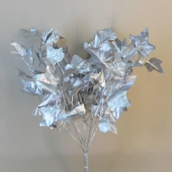 Glitter Christmas Ivy Bush Silver 42cm - X20049