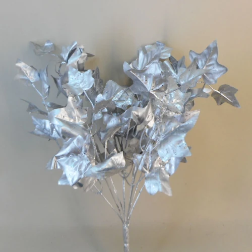 Glitter Christmas Ivy Bush Silver 42cm - X20049