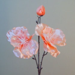 Artificial Dogwood Peach Glitter - 16X023