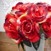 Artificial Rose Buds Posy Red Sparkle - X22007 BAY4B