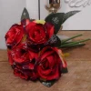 Artificial Rose Buds Posy Red Sparkle - X22007 BAY4B
