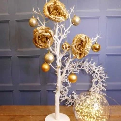 Christmas Clip on Glitter Rose Gold 16cm - X22048 