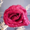 Christmas Clip on Glitter Rose Hot Pink 16cm - X22049 