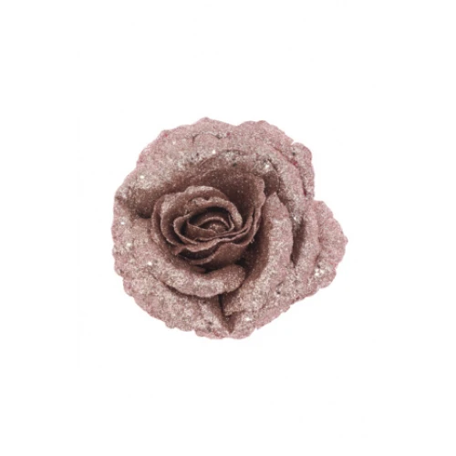 Christmas Clip on Glitter Rose Pink 16cm - X22050