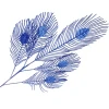Glitter Peacock Feathers Blue 93cm - X23027