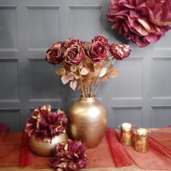 Christmas Flowers | Glitter Rose Burgundy 55cm - X22030 