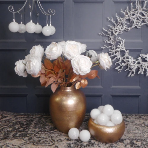 Christmas Flowers | Glitter Rose White 55cm - X22029 