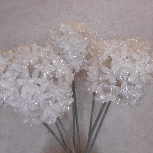 62cm White Glitter Allium  - X23004 BAY4B