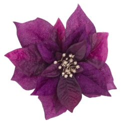 17cm Poinsettia on Clip Magenta Pink - X21085 BAY2B