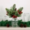 Christmas Flower Arrangements | Red Berries and Pine Cones in Ribbed Vase - X25036 PR1C