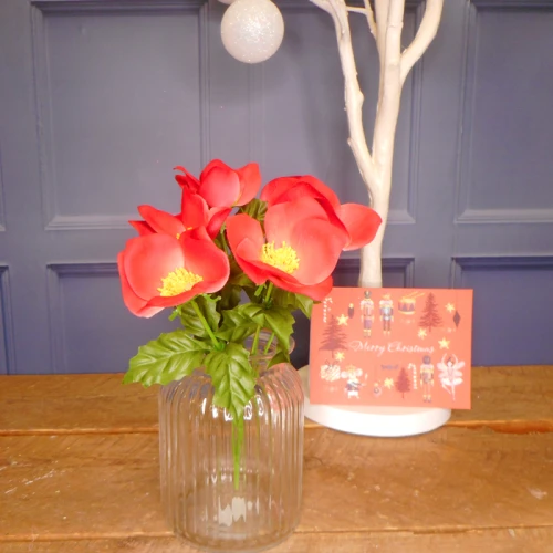 Silk Hellebores Bunch Red - 13X009 BAY1C