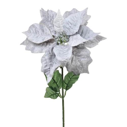 64cm Grey Velvet Poinsettia  - X22009