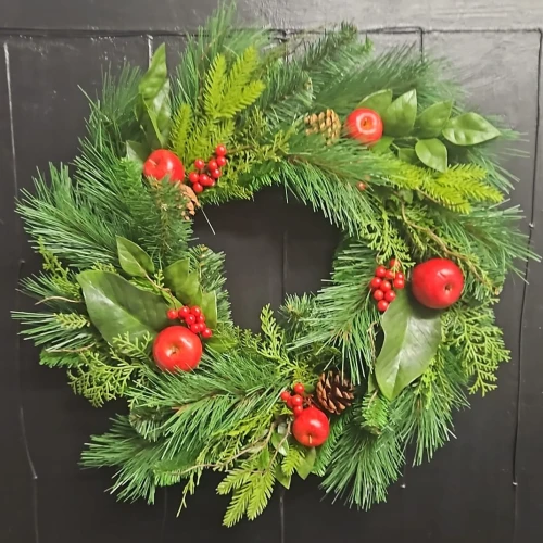 Large Artificial Yule Christmas Wreaths 51cm - 17X177 