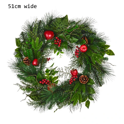 Large Artificial Yule Christmas Wreaths 51cm - 17X177 