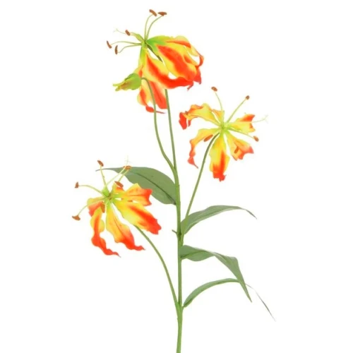 Eco Artificial Gloriosa Orange 80cm - G097 