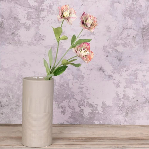 Eco Artificial Hellebore Stem Pink Green 48cm - H198 LL2