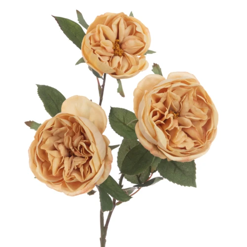 Eco Artificial Cabbage Rose Spray Cappuccino 70cm - R061 LL4